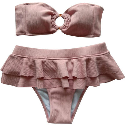New Female Tube Top Split Bikini Suit
