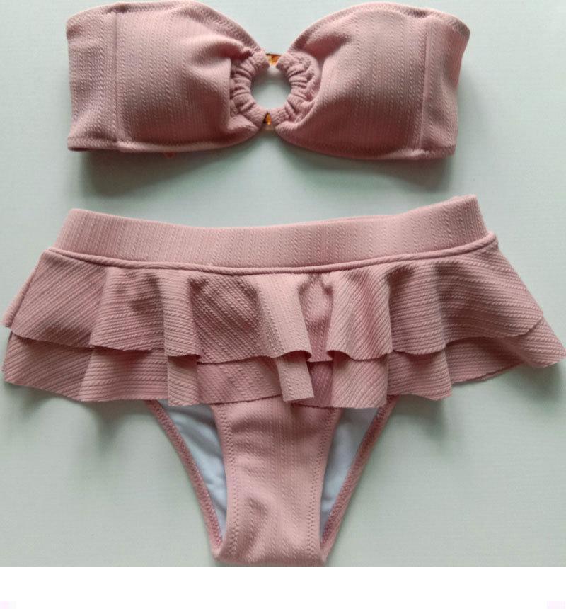 New Female Tube Top Split Bikini Suit