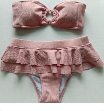 New Female Tube Top Split Bikini Suit