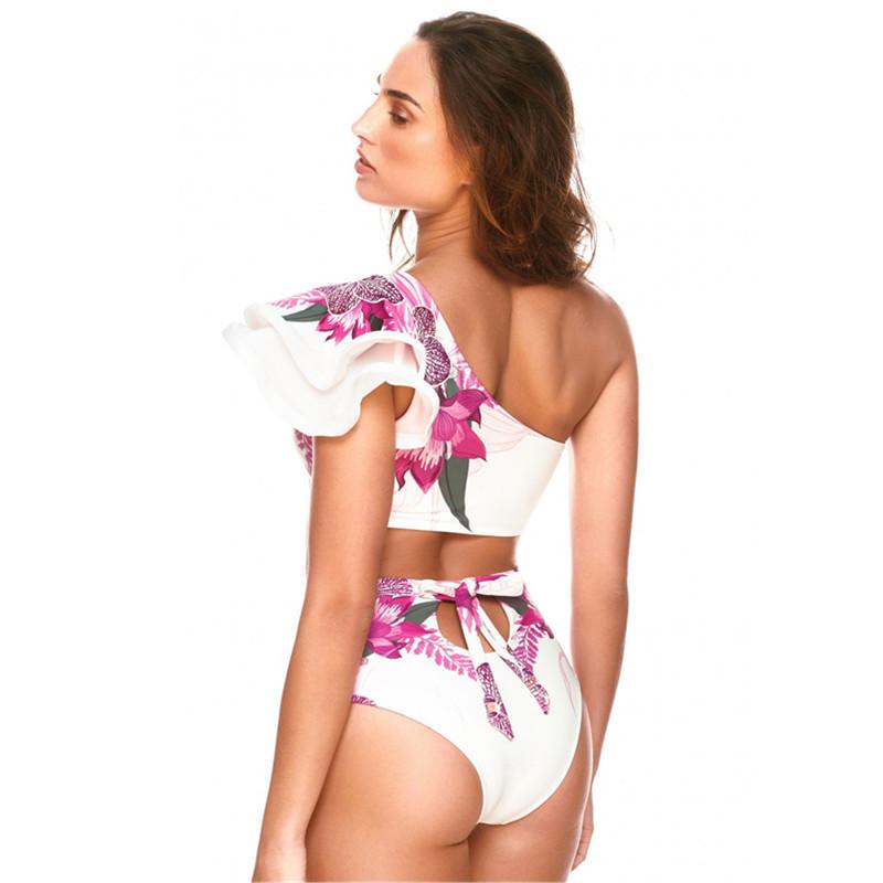 Floral Bikini New Split Swimsuit Women'S Large Print Sexy Split Swimsuit