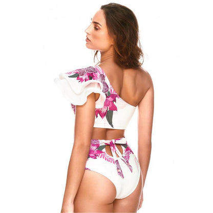 Floral Bikini New Split Swimsuit Women'S Large Print Sexy Split Swimsuit