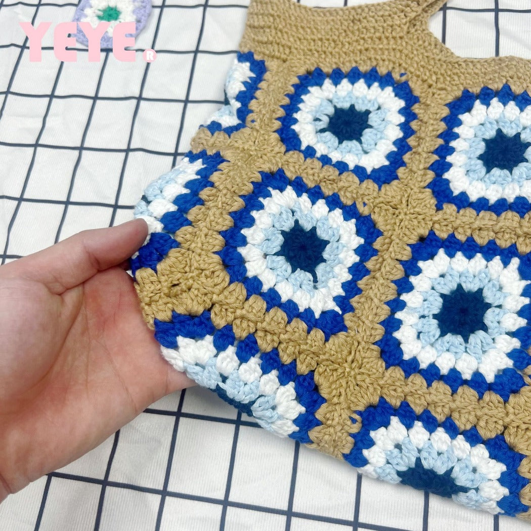 Cosbai - Handwoven Shoulder Bag – Coffee &amp; Blue