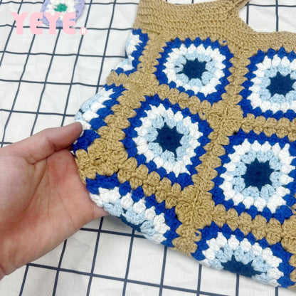 Cosbai - Handwoven Shoulder Bag – Coffee &amp; Blue