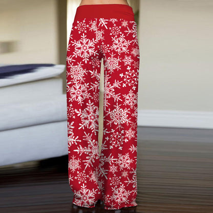 Flake Fashion Woman Digital Printing Loose Casual Flower Pattern Pants Wide Leg Yoga Pants 234