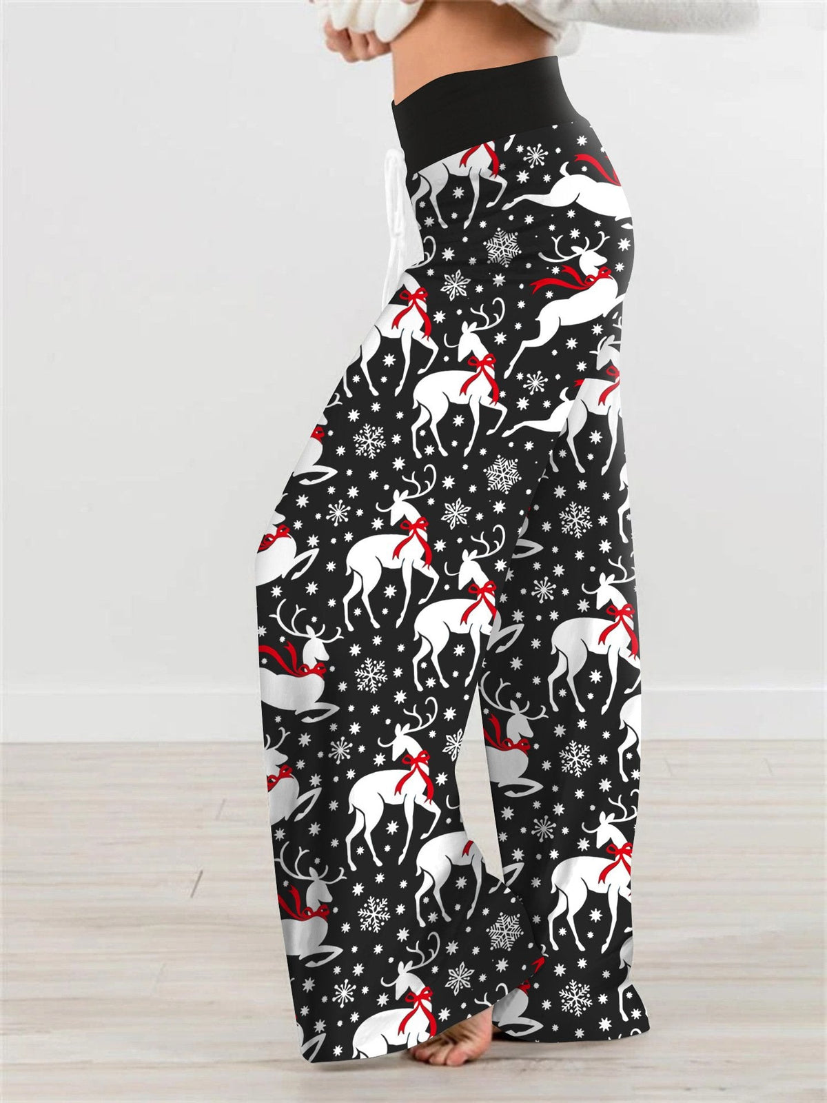 Fashion Woman Digital Printing Loose Casual Flower Pattern Pants Wide Leg Yoga Pants 15
