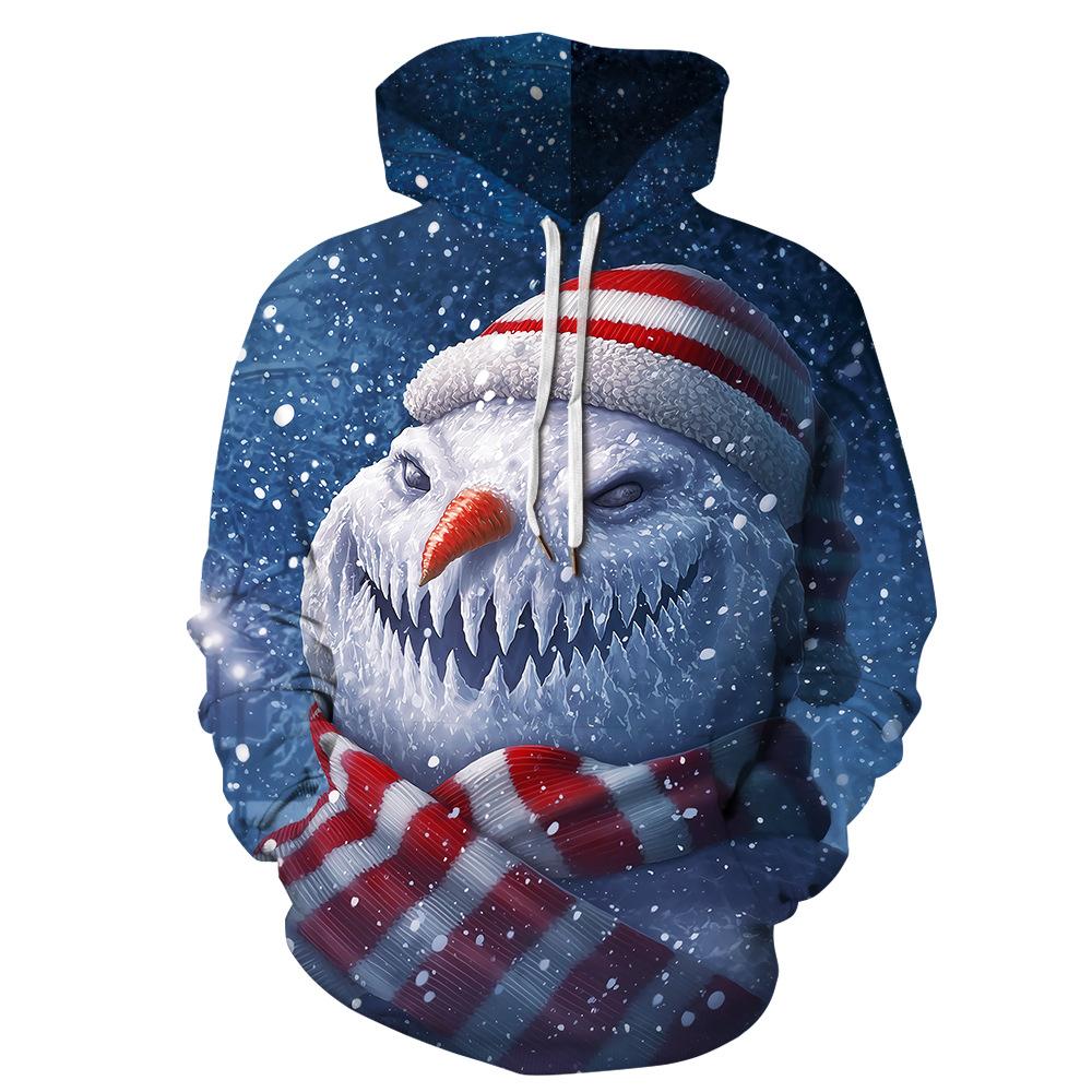 Santa Claus Digital Stamp Couples Wear Cap Suitwear Autumn Long-Sleeved Baseball