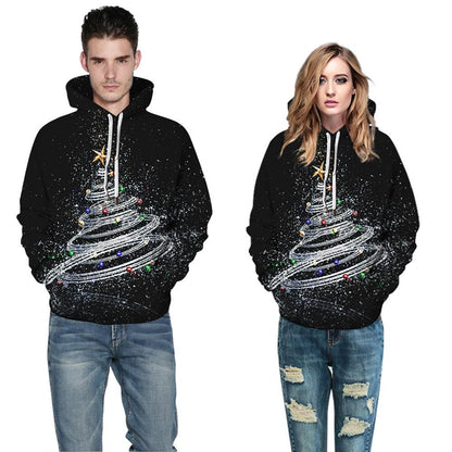 Santa Claus Digital Stamp Couples Wear Cap Suitwear Autumn Long-Sleeved Baseball