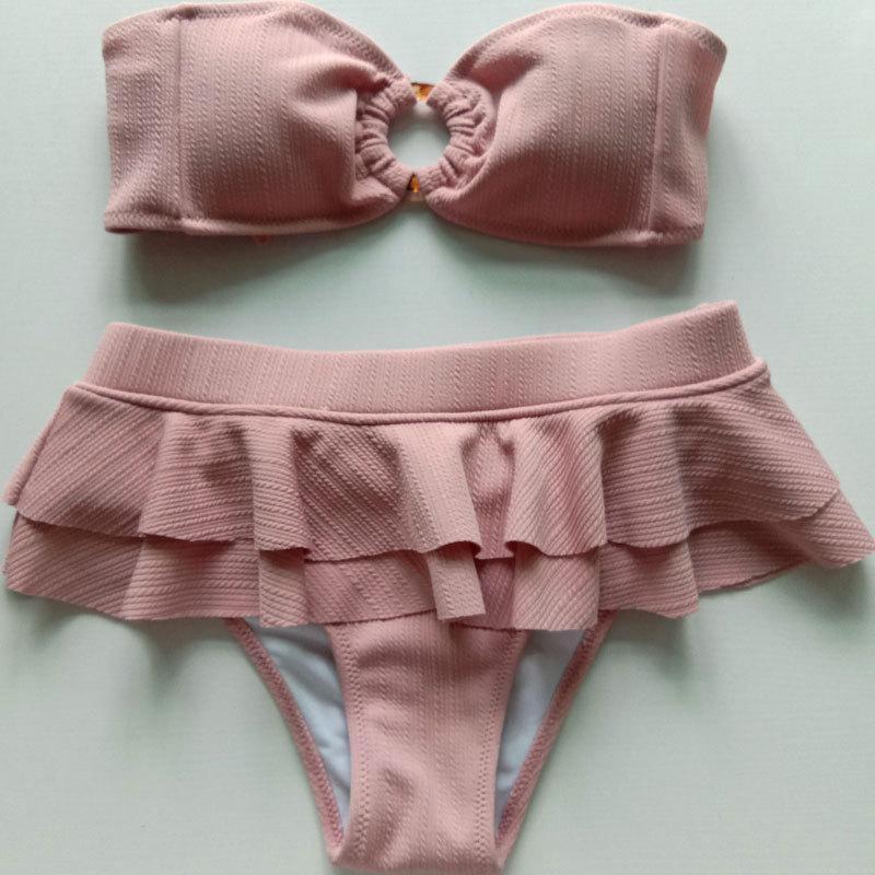 New Female Tube Top Split Bikini Suit