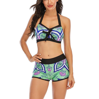 2020 European And American New Split Swimsuit Women Sexy Slim Geometric Printing Aliexpress Explosions Foreign Trade Bikini Women