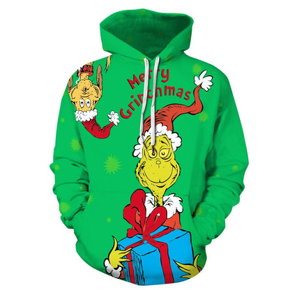Santa Claus Digital Stamp Couples Wear Cap Suitwear Autumn Long-Sleeved Baseball
