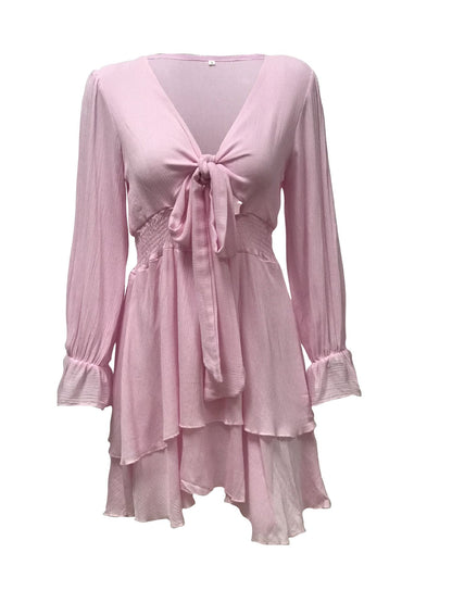 V-Neck Long Sleeve Women'S Dress