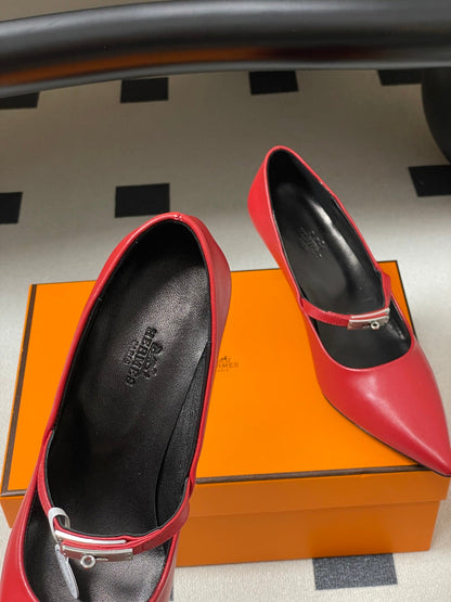 HM 26 Majeste 60 Pump Red in Calfskin 593827