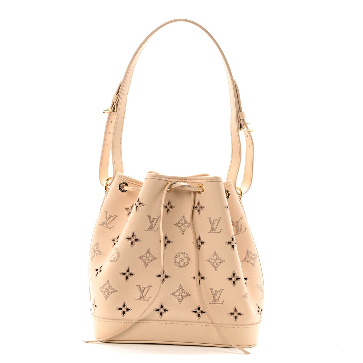 Calfskin Monogram Cutout Petit Noe Neutral