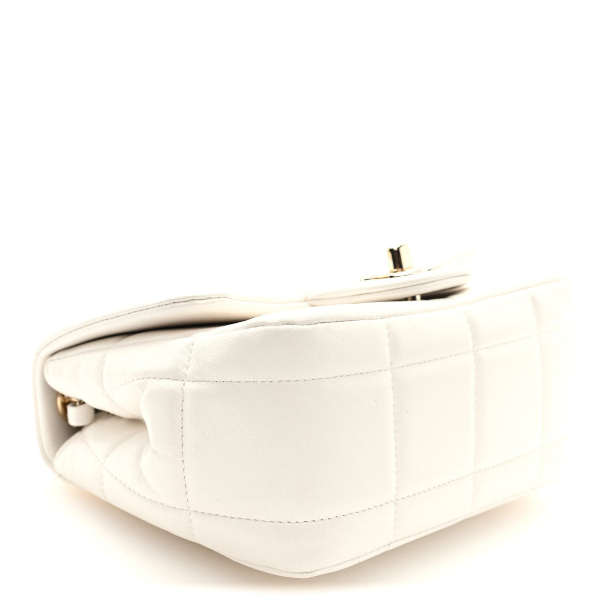 Lambskin Resin Crystal Square Quilted Mini Monacoco Flap White
