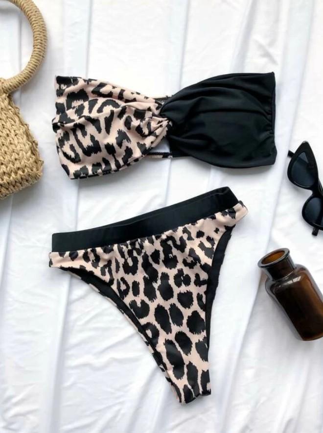 Beach Bikini Sexy Sling Split Swimsuit Mid Waist Hot Spring Swimsuit.