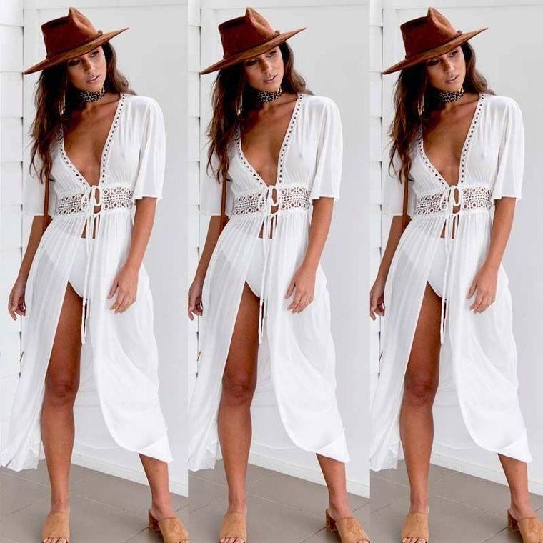 Lace Dress Amazon Fashion Tie With White Beach Dress Sexy Jersey Fake Dress