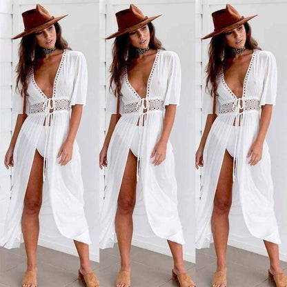 Lace Dress Amazon Fashion Tie With White Beach Dress Sexy Jersey Fake Dress