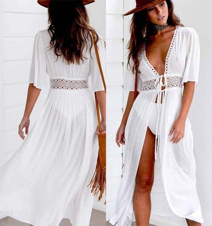 Lace Dress Amazon Fashion Tie With White Beach Dress Sexy Jersey Fake Dress