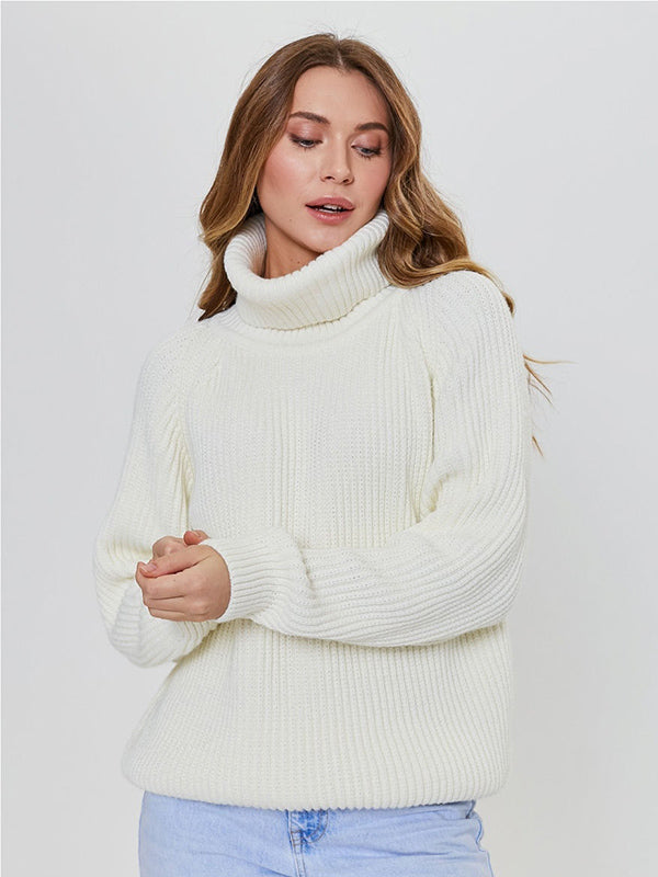 Casual 6 Colors High-Neck Long Sleeves Sweater Top