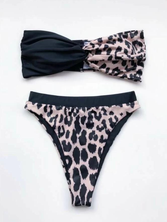 Beach Bikini Sexy Sling Split Swimsuit Mid Waist Hot Spring Swimsuit.