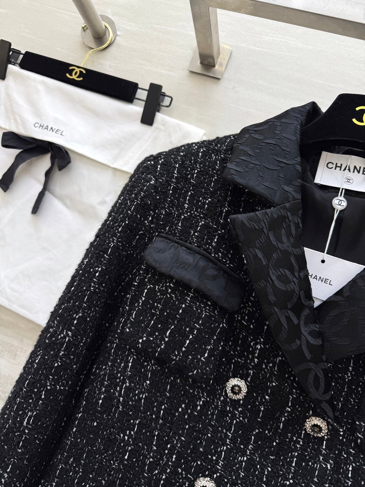 CC Jacket Black Silver Black Tweed 344806