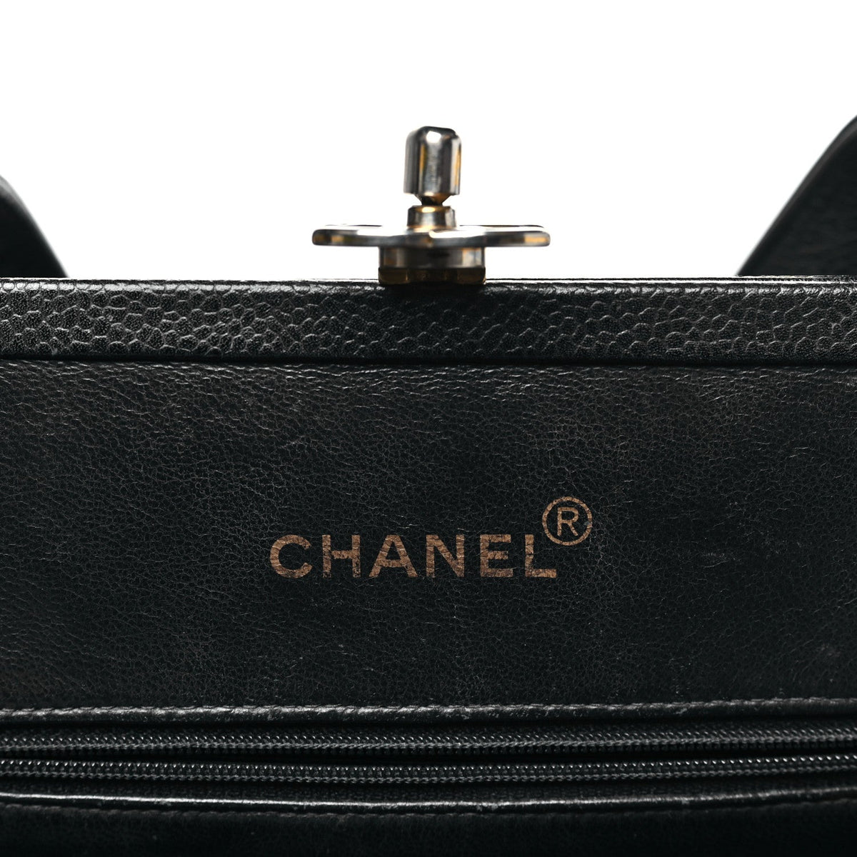 Caviar Quilted Frame Shoulder Bag Black
