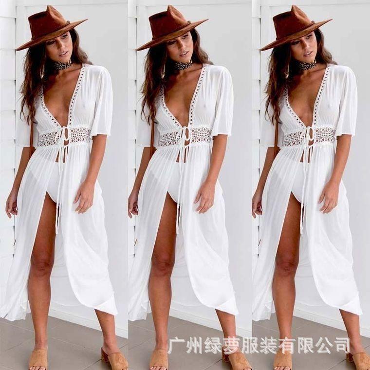 Lace Dress Amazon Fashion Tie With White Beach Dress Sexy Jersey Fake Dress