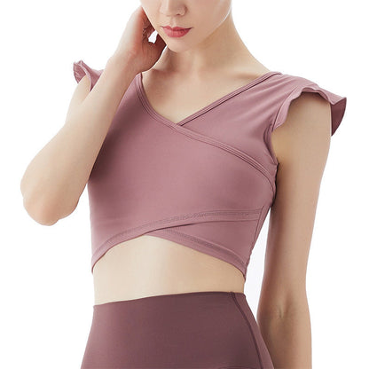 Lotus Leaf Summer New Tight Fitting Women'S Yoga Sports Vest Women'S Running Quick Drying Fitness Clothes Sleeveless Body Top