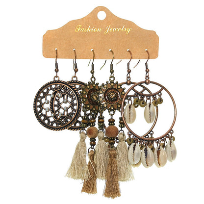 Bohemian Style Waterdrop Earrings Set Alloy Drop Earrings