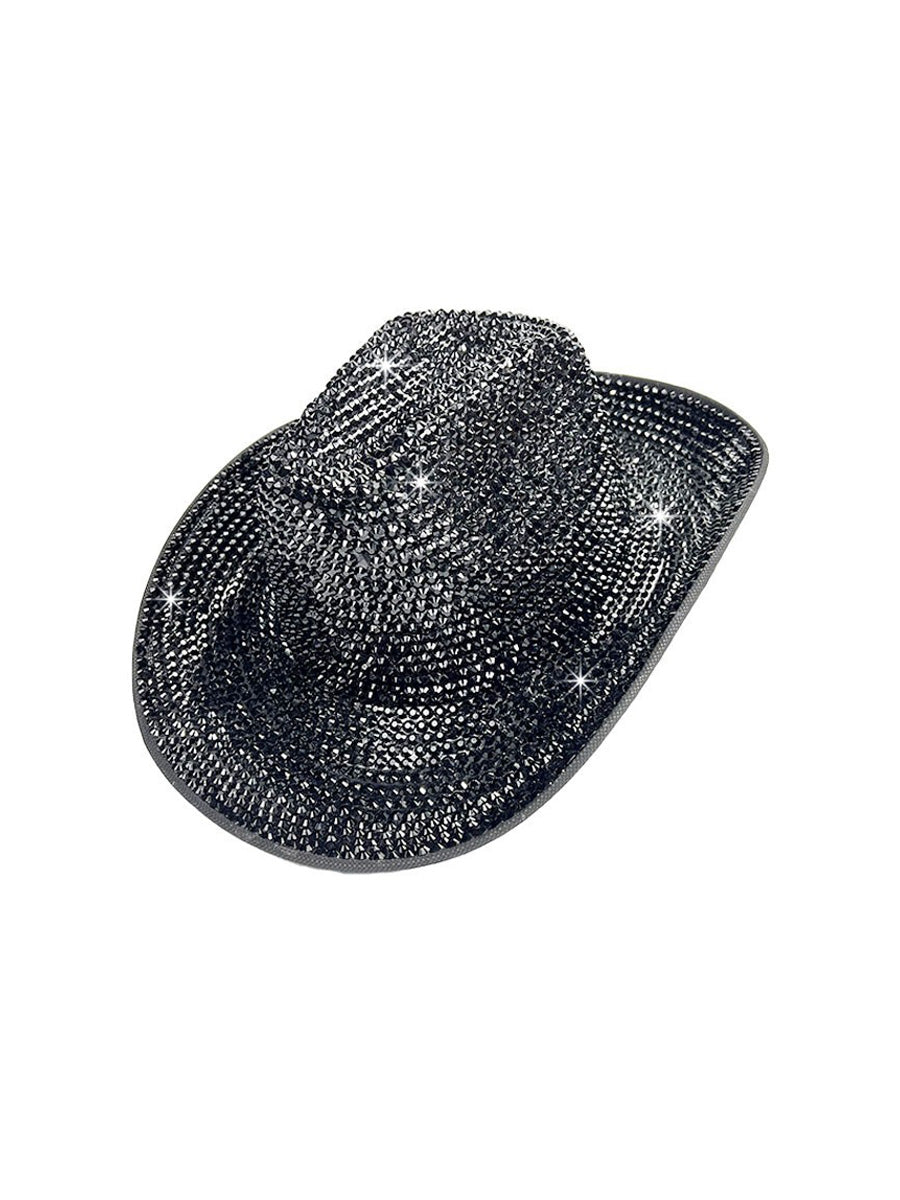 Juliana Sparkling Rhinestone-Trimmed Tapered Jazz Hat