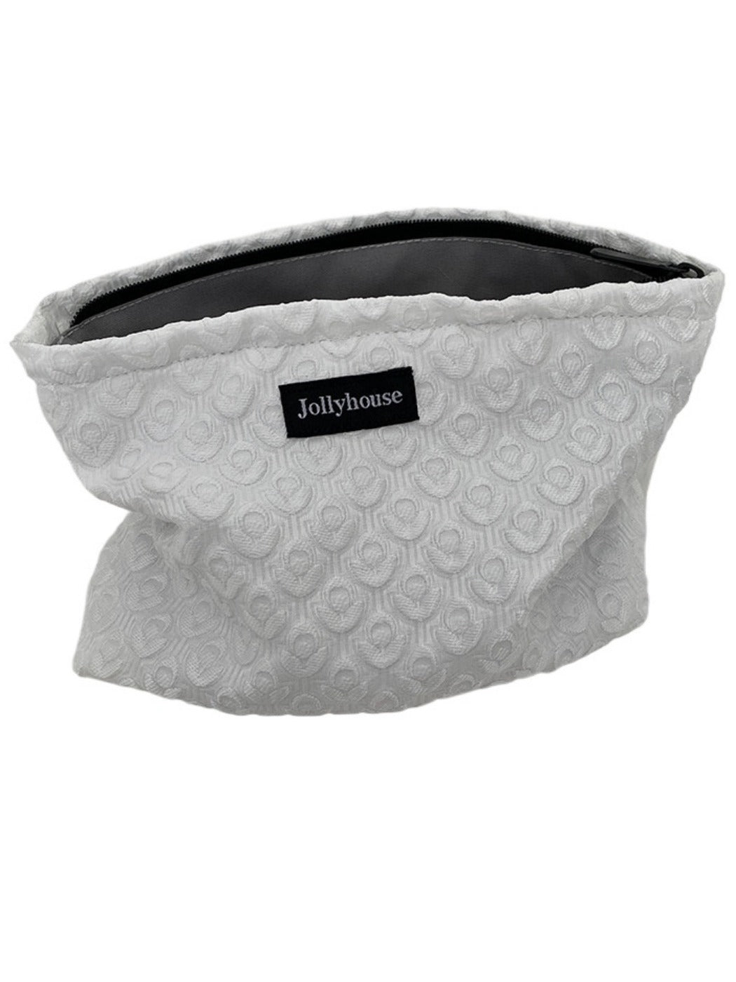 Cosbai - Simple Plant-Print Zipper Pouch - Compact &amp; Stylish