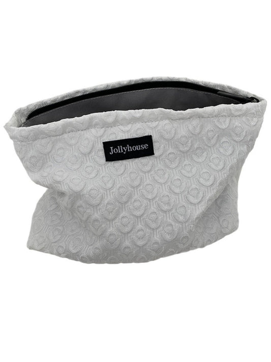 Cosbai - Simple Plant-Print Zipper Pouch - Compact &amp; Stylish