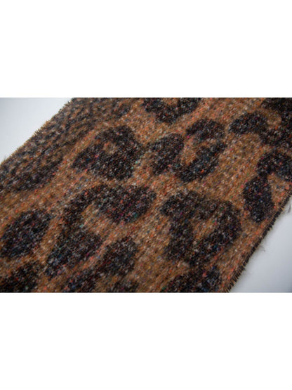 Scarvii - Jacquard Leopard Printed Scarf with Short Tassels
