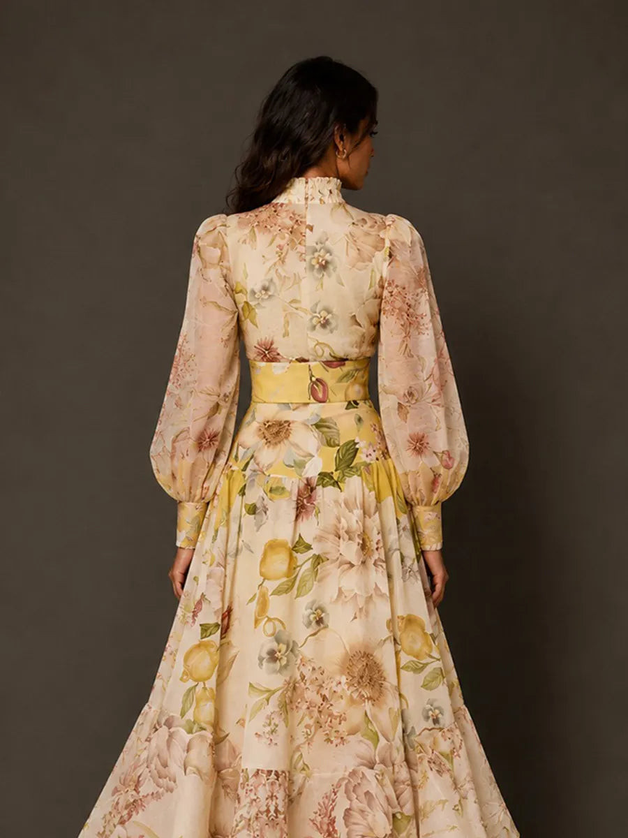 Sabrina Retro Oil Painting Style Print Two Piece Set
