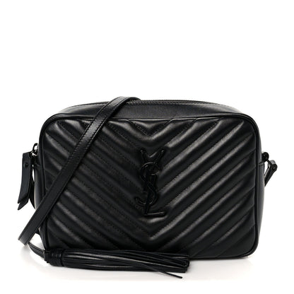 Calfskin Matelasse Monogram Monochrome Lou Camera Bag Black