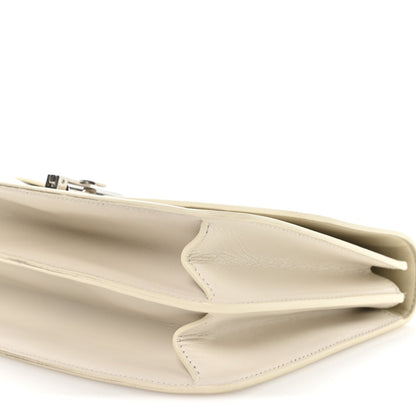 Sleek Calfskin The Sofia 10 Top Handle Ivory