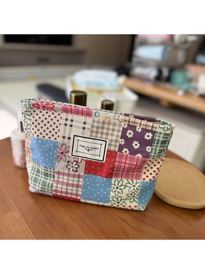 Cosbai - Portable Patchwork Travel Makeup Bag