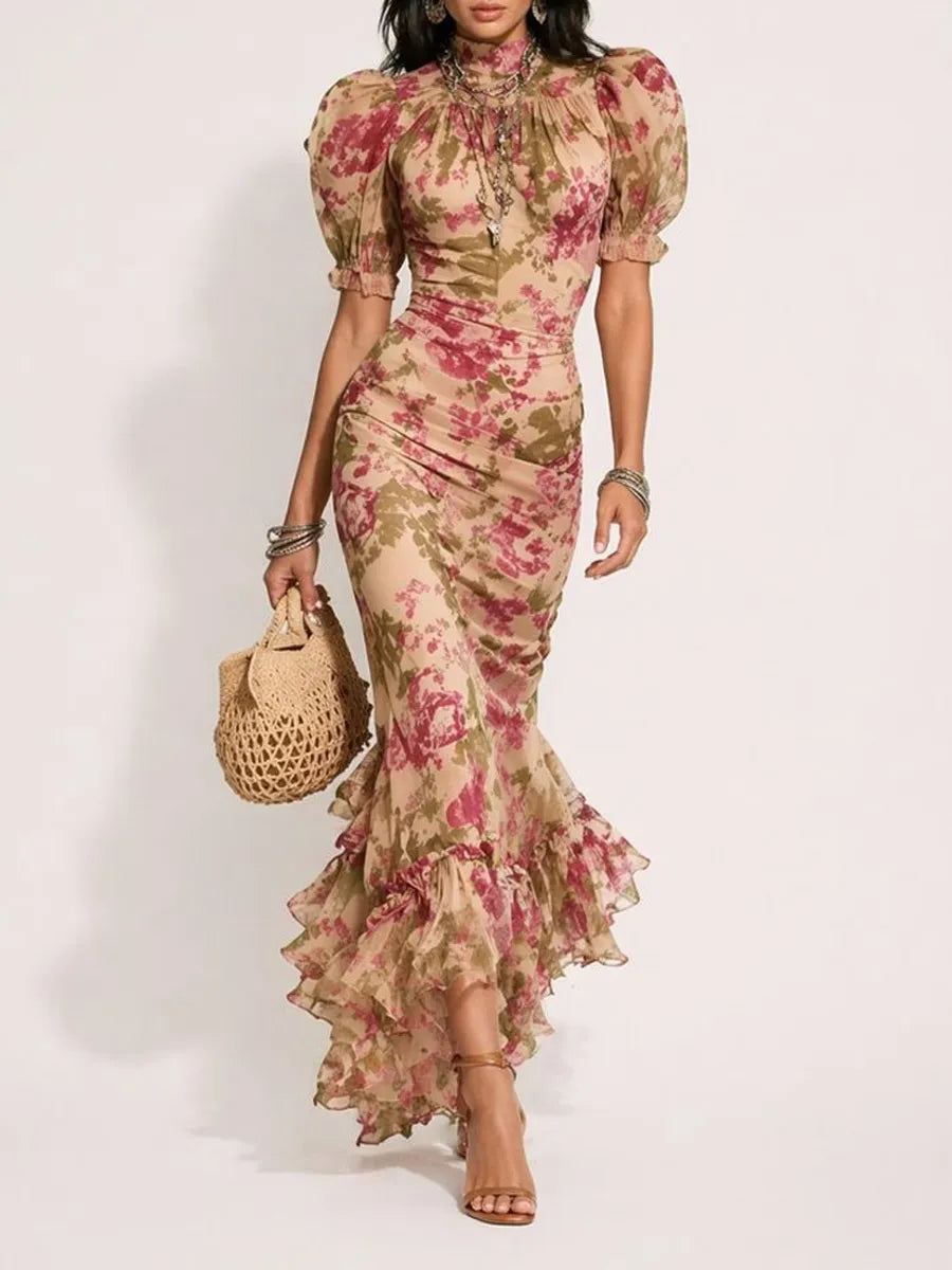 Aurelia Multi-layered Chiffon Maxi Dress