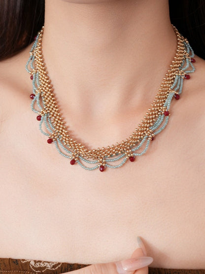 Bauai - Glass Bead Necklace with Court Style