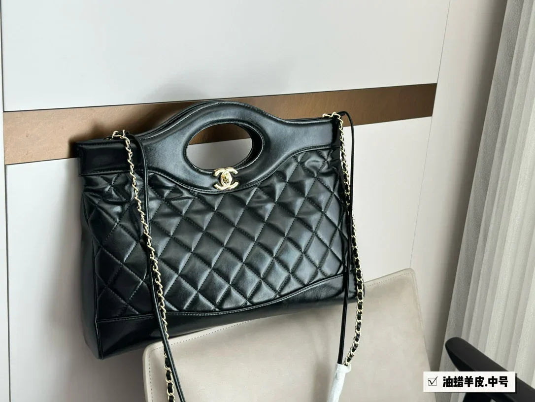 Chanel Classic 31 Black Tote Bag 36x30cm