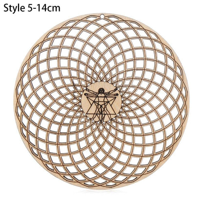 1Pc Flower Of Life Shape Wooden Wall Sign Laser Cut Non-Slip Coaster Set Wood Placemats Table Mat Round Cup Pad Art Home Decor