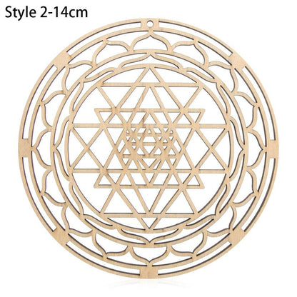 1Pc Flower Of Life Shape Wooden Wall Sign Laser Cut Non-Slip Coaster Set Wood Placemats Table Mat Round Cup Pad Art Home Decor