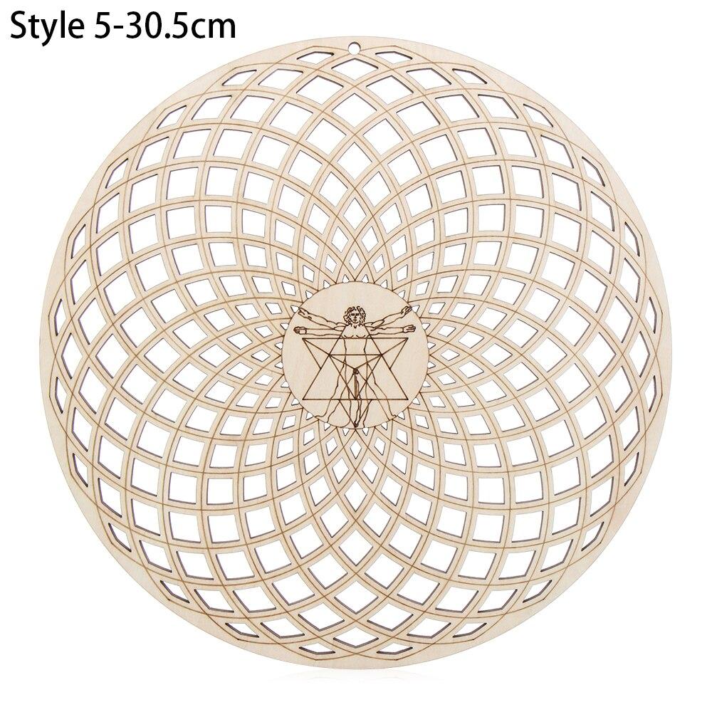 1Pc Flower Of Life Shape Wooden Wall Sign Laser Cut Non-Slip Coaster Set Wood Placemats Table Mat Round Cup Pad Art Home Decor