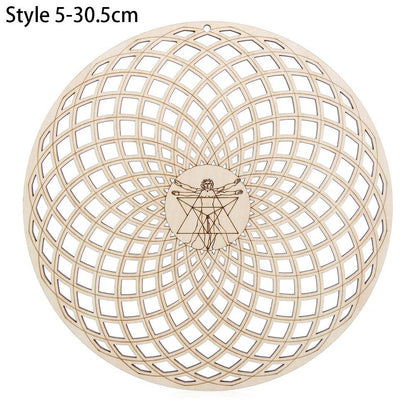 1Pc Flower Of Life Shape Wooden Wall Sign Laser Cut Non-Slip Coaster Set Wood Placemats Table Mat Round Cup Pad Art Home Decor