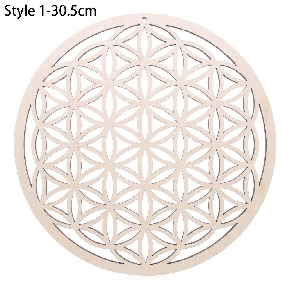 1Pc Flower Of Life Shape Wooden Wall Sign Laser Cut Non-Slip Coaster Set Wood Placemats Table Mat Round Cup Pad Art Home Decor