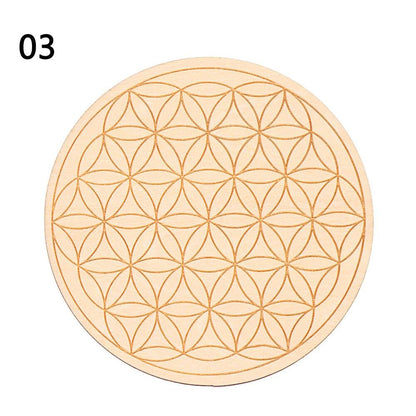 1Pc Flower Of Life Shape Wooden Wall Sign Laser Cut Non-Slip Coaster Set Wood Placemats Table Mat Round Cup Pad Art Home Decor