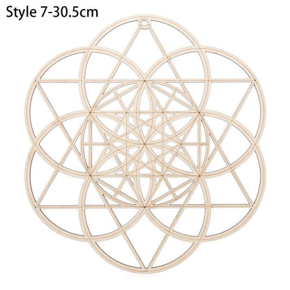 1Pc Flower Of Life Shape Wooden Wall Sign Laser Cut Non-Slip Coaster Set Wood Placemats Table Mat Round Cup Pad Art Home Decor