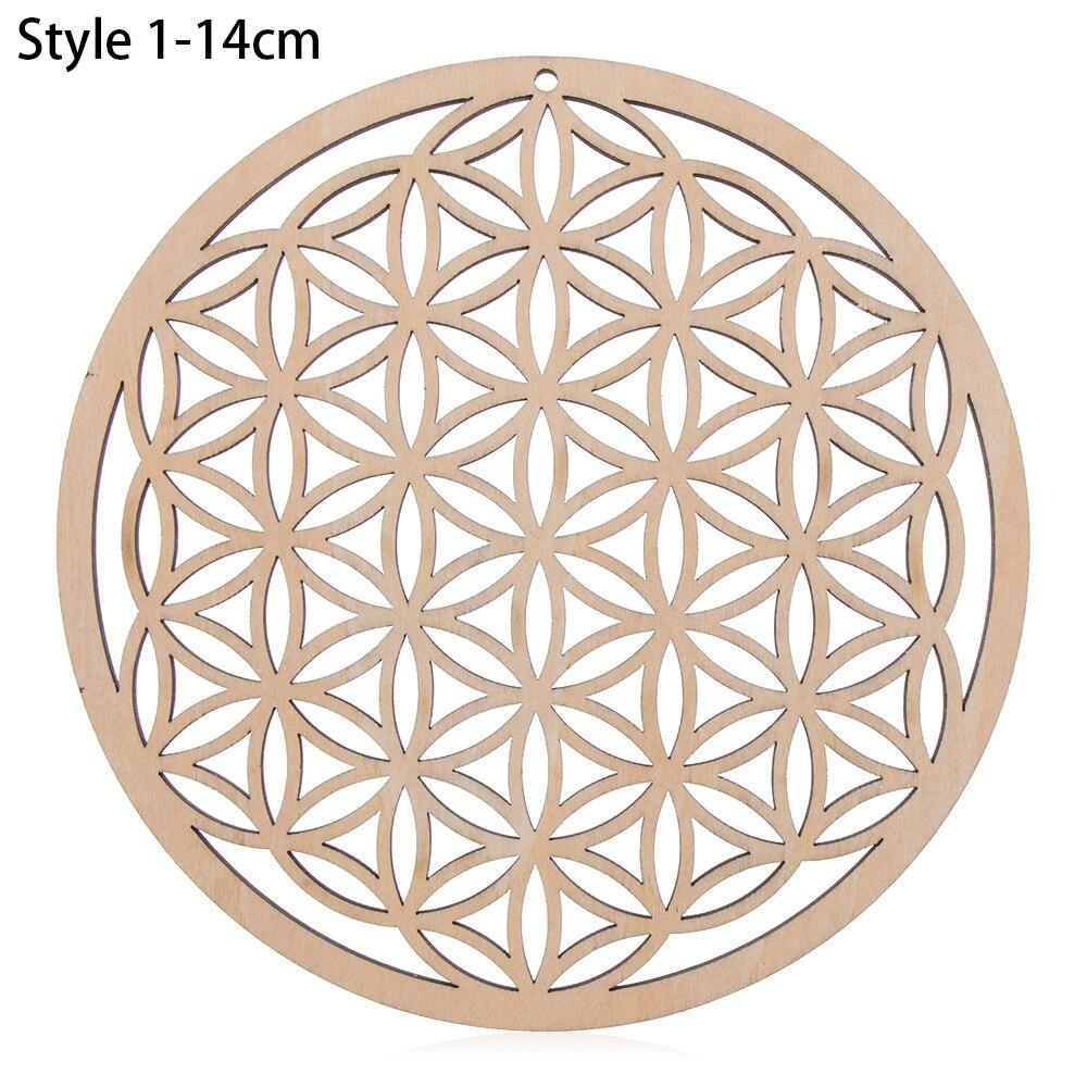 1Pc Flower Of Life Shape Wooden Wall Sign Laser Cut Non-Slip Coaster Set Wood Placemats Table Mat Round Cup Pad Art Home Decor