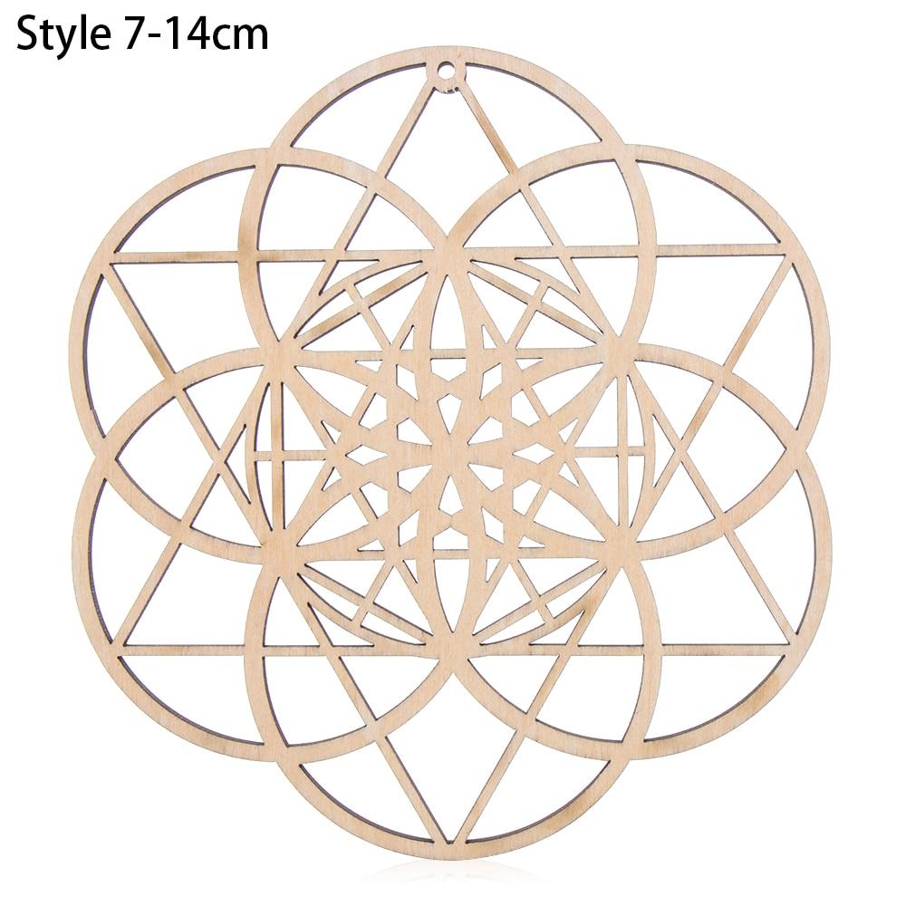 1Pc Flower Of Life Shape Wooden Wall Sign Laser Cut Non-Slip Coaster Set Wood Placemats Table Mat Round Cup Pad Art Home Decor