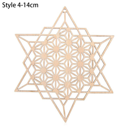 1Pc Flower Of Life Shape Wooden Wall Sign Laser Cut Non-Slip Coaster Set Wood Placemats Table Mat Round Cup Pad Art Home Decor